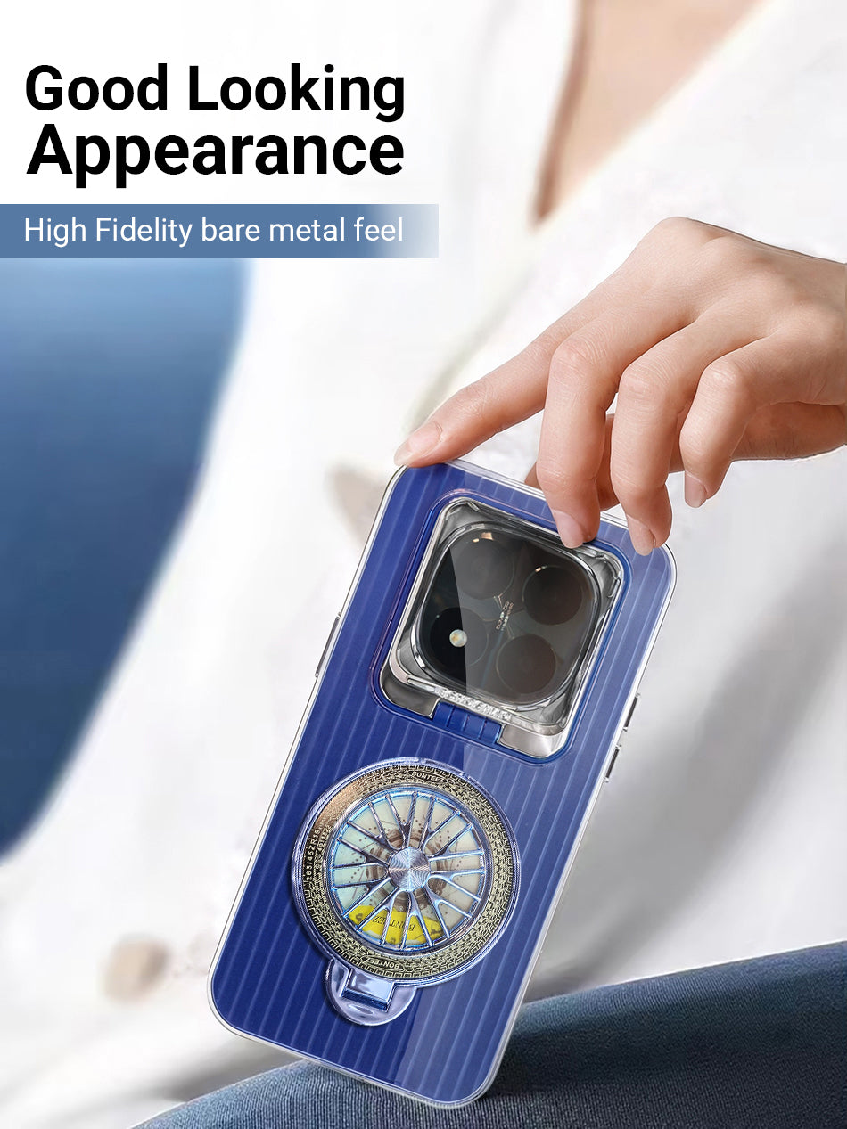 Redmi Note 14 Pro+ 5G Luxury Dual Layer Hybrid Camera Wheel Rotating Case