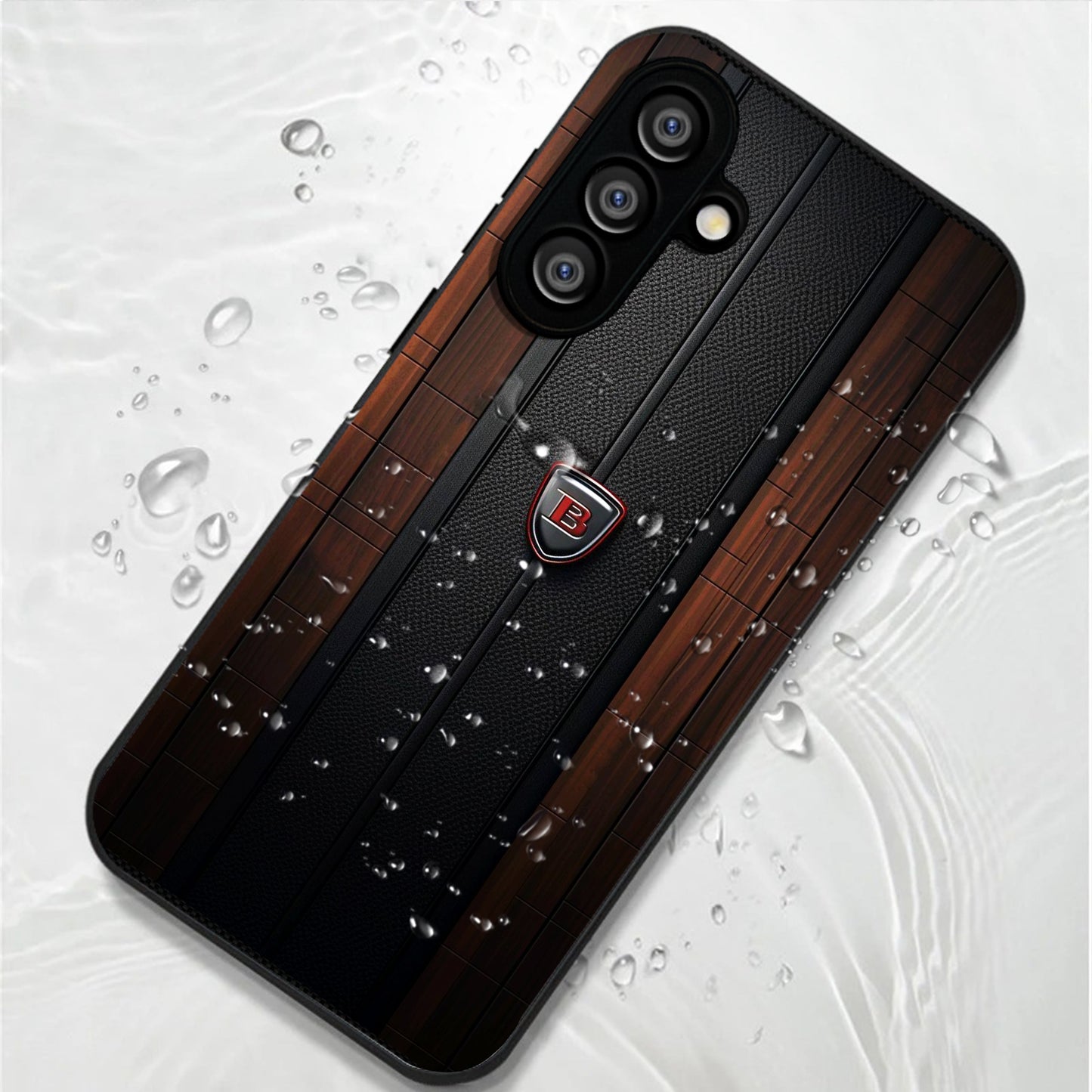 Samsung Galaxy A36 Premium Acrylic Shockproof Glass Back Case (Carbon Oak)