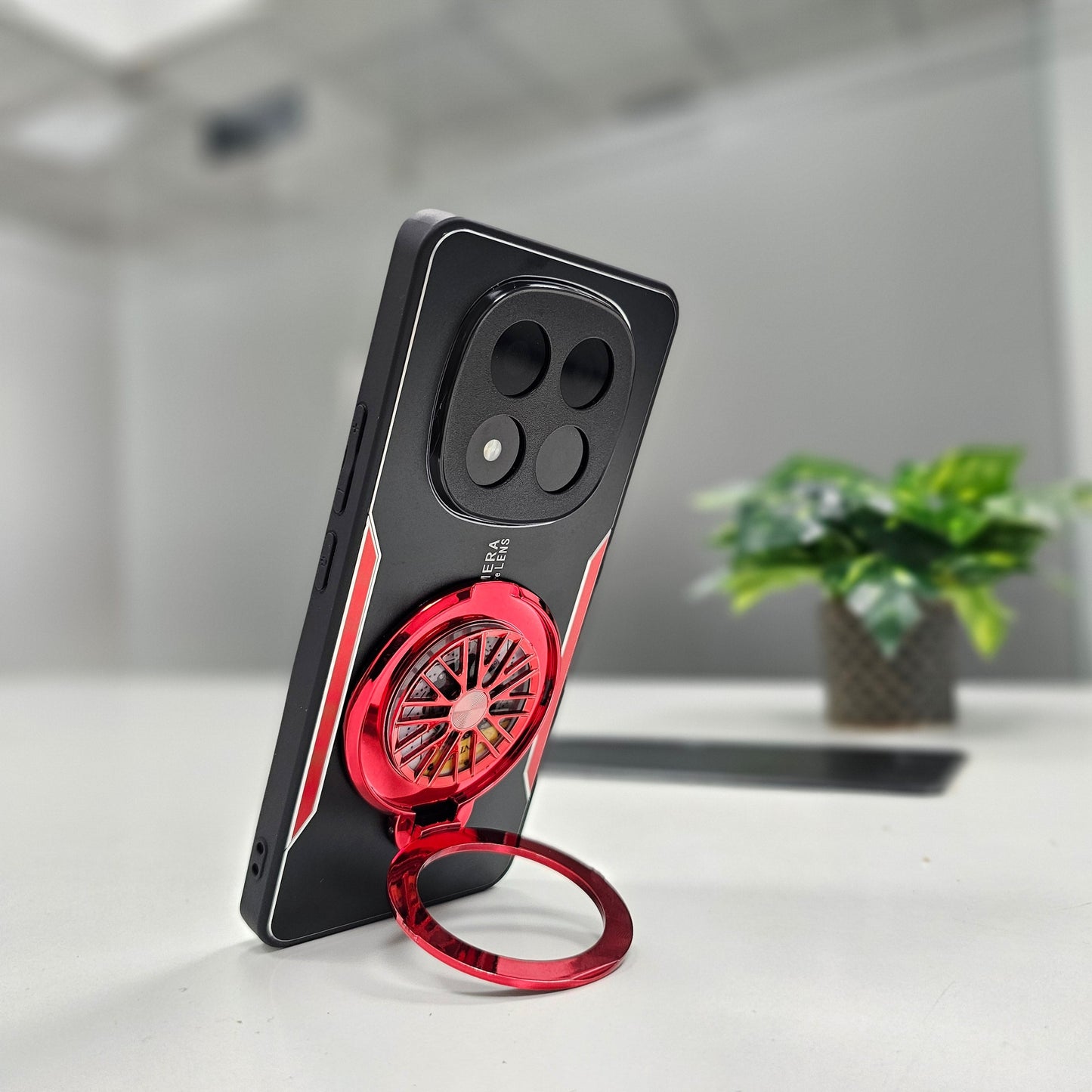 Redmi Note 14 Pro 5G Best Selling Stress Buster Wheel Aluminium Metal Scratch Resistant Back Case