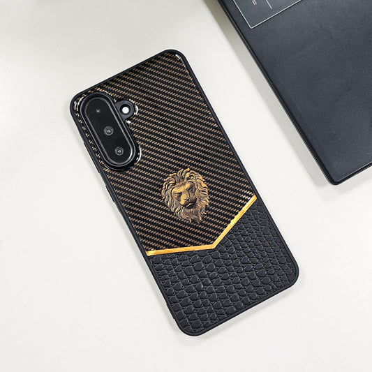 Samsung Galaxy A36 5G Luxury Lion Pattern Leather And Liquid Silicone Case