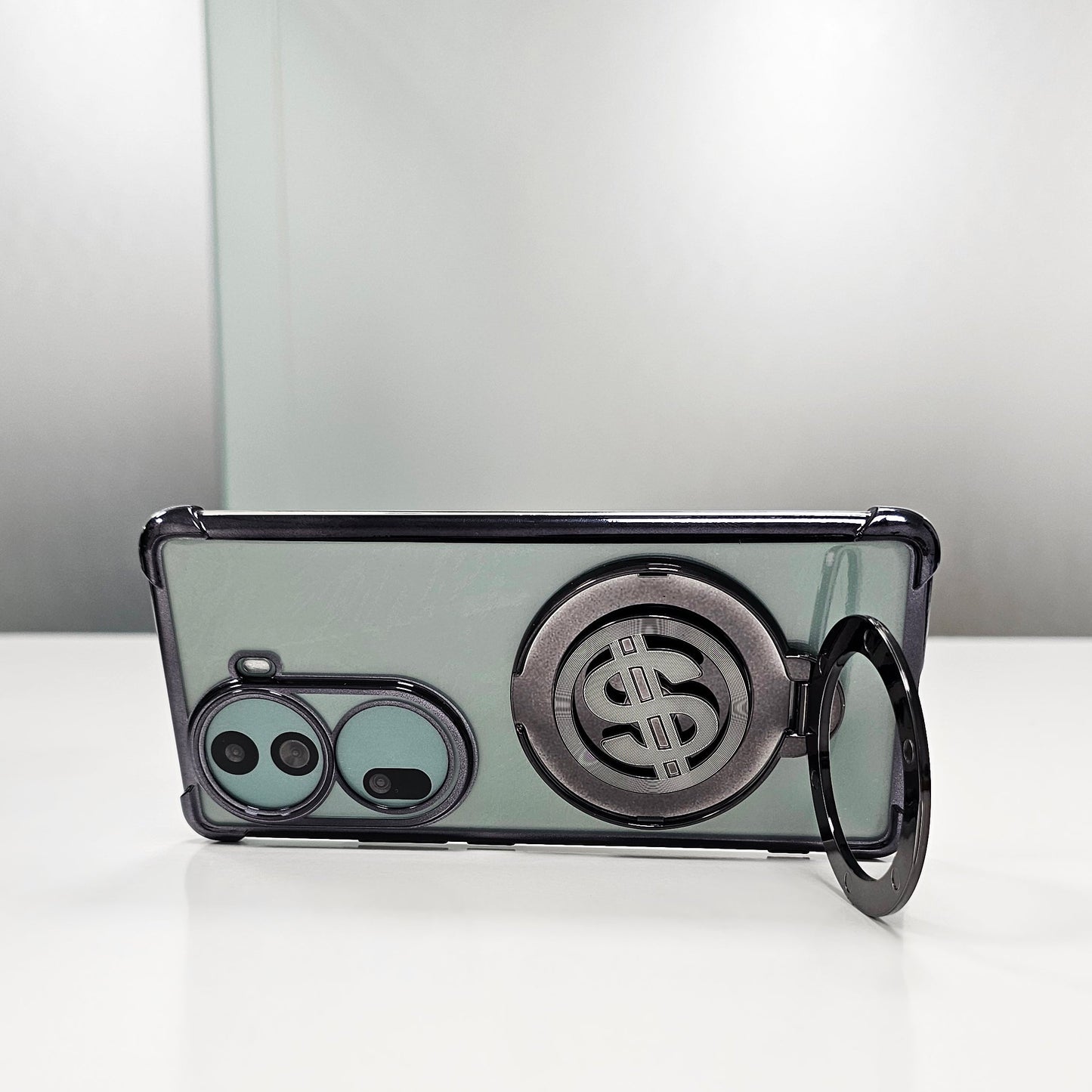 Oppo Reno 11 Pro 5G Four Corner Airbags 100% Original Astro Money Magnet Rotating Dollar Case