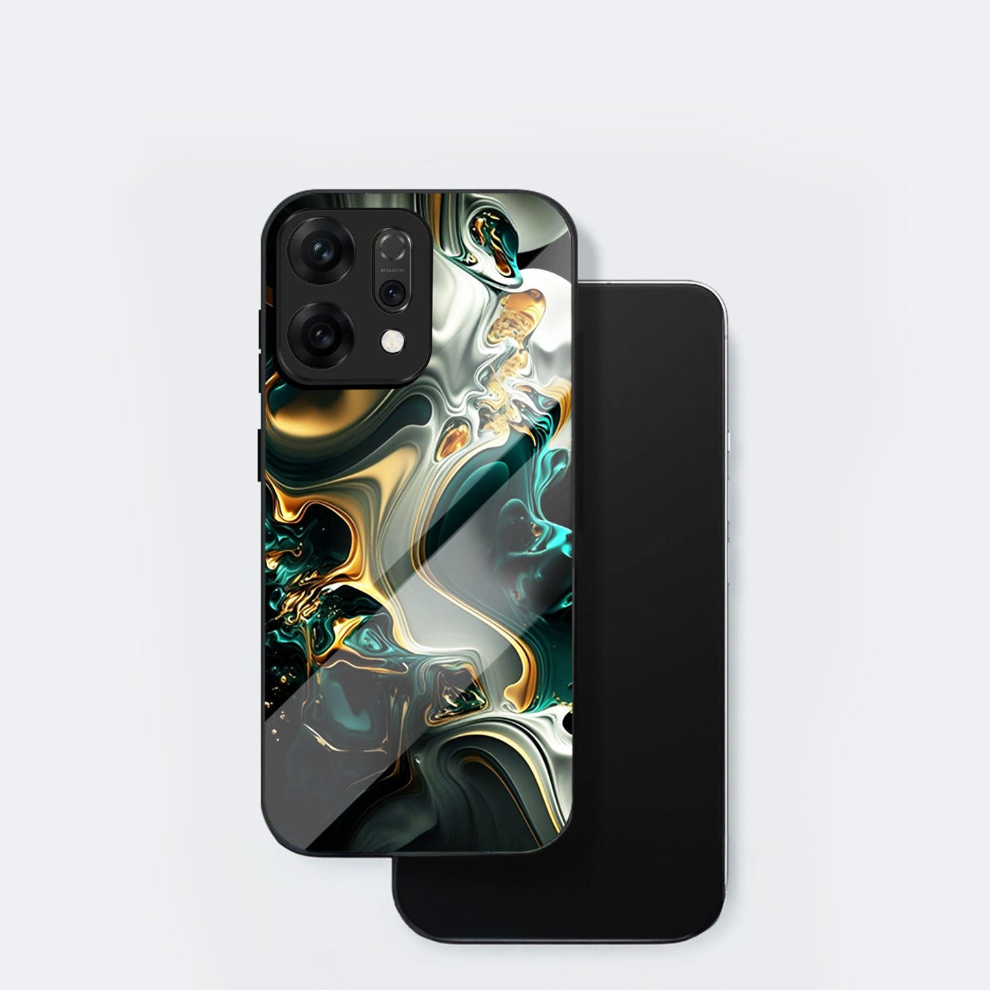 Oppo Reno 14 5G Premium Acrylic Shockproof Glass Back Case (Ocean Ember)