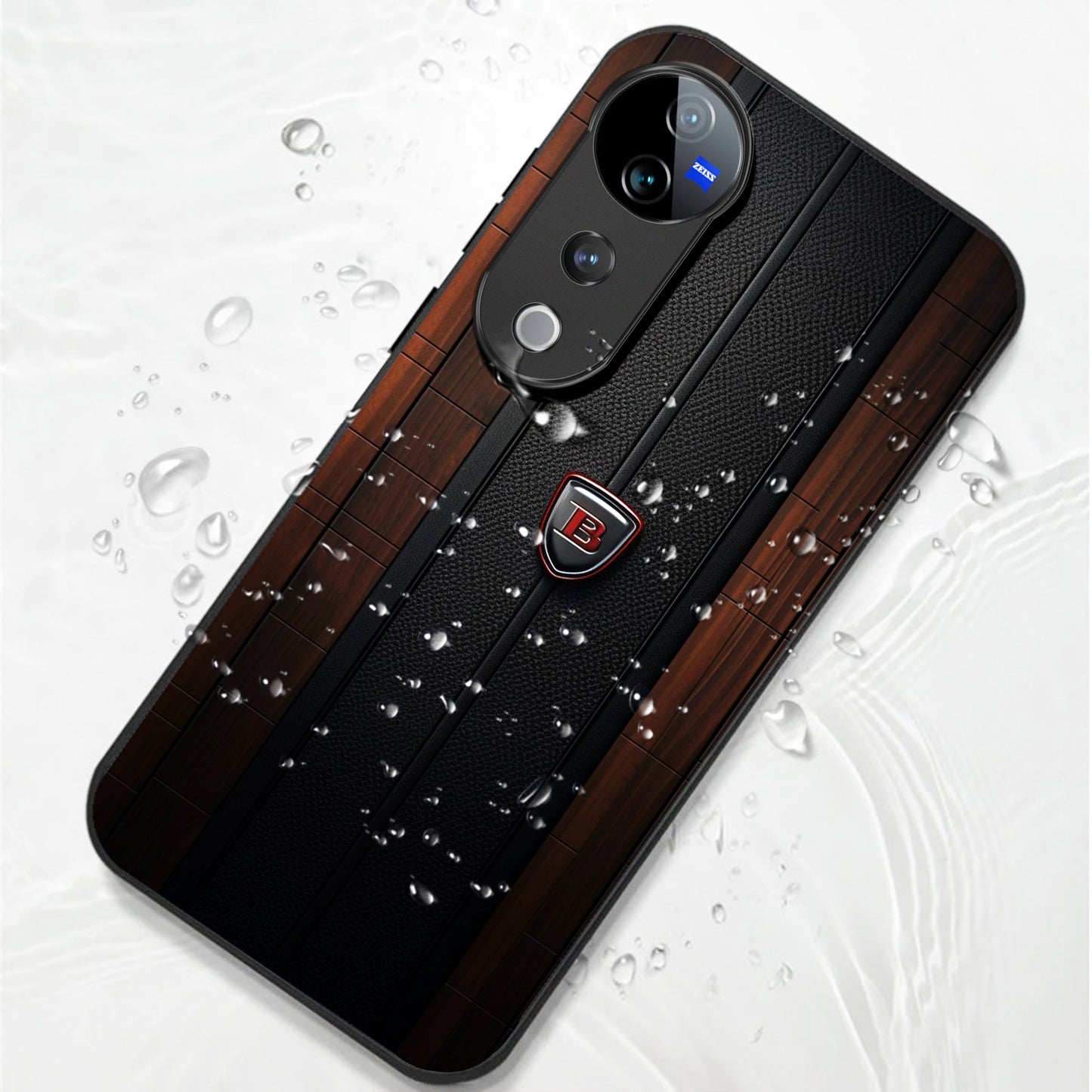 Vivo V40 Pro 5G Premium Acrylic Shockproof Glass Back Case (Carbon Oak)
