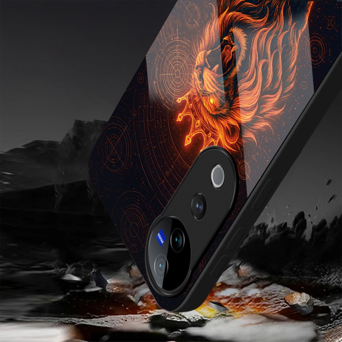 Vivo V40 Pro 5G Premium Acrylic Shockproof Glass Back Case (King of Cosmos)