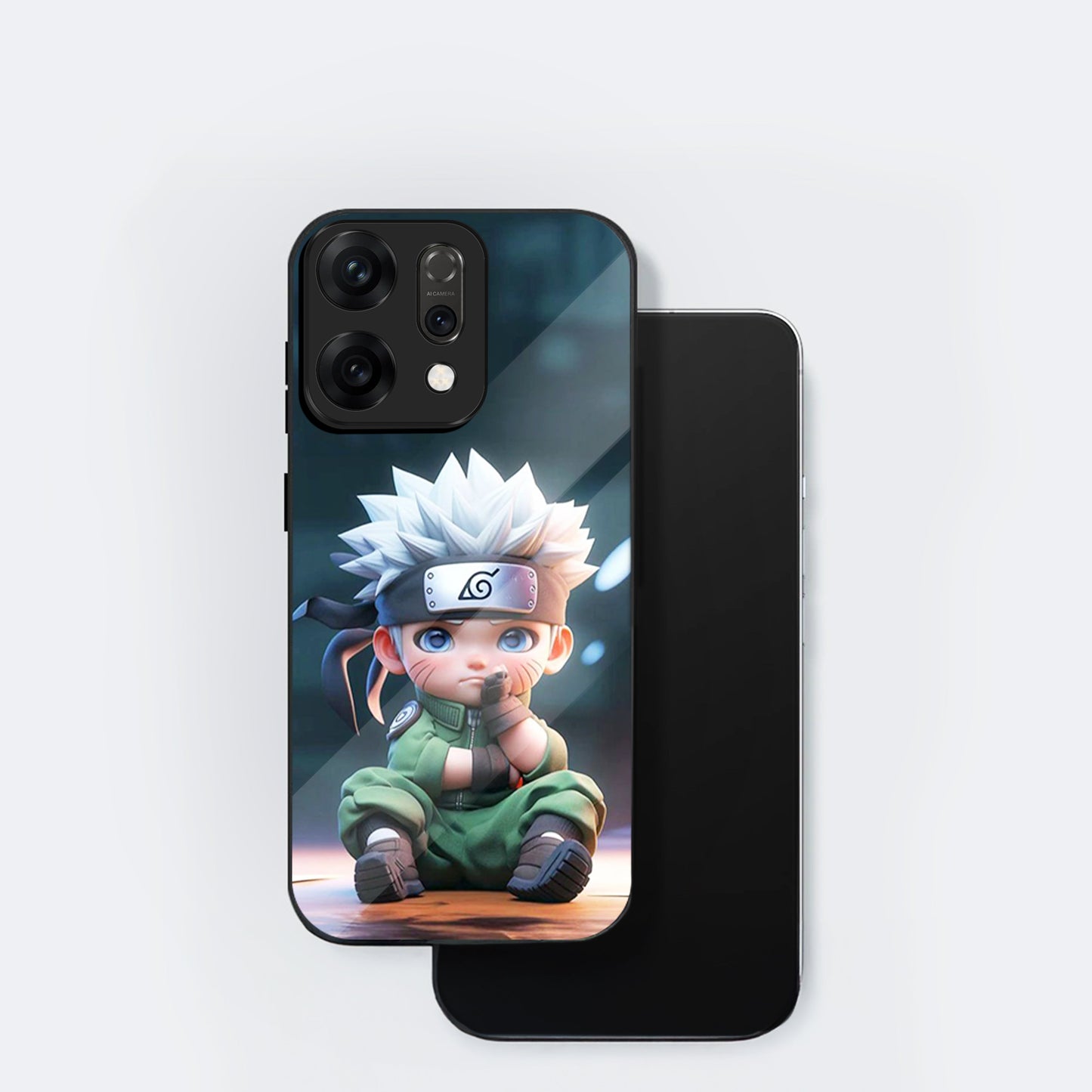 Oppo Reno 14 5G Premium Acrylic Shockproof Glass Back Case (Small Kakashi)