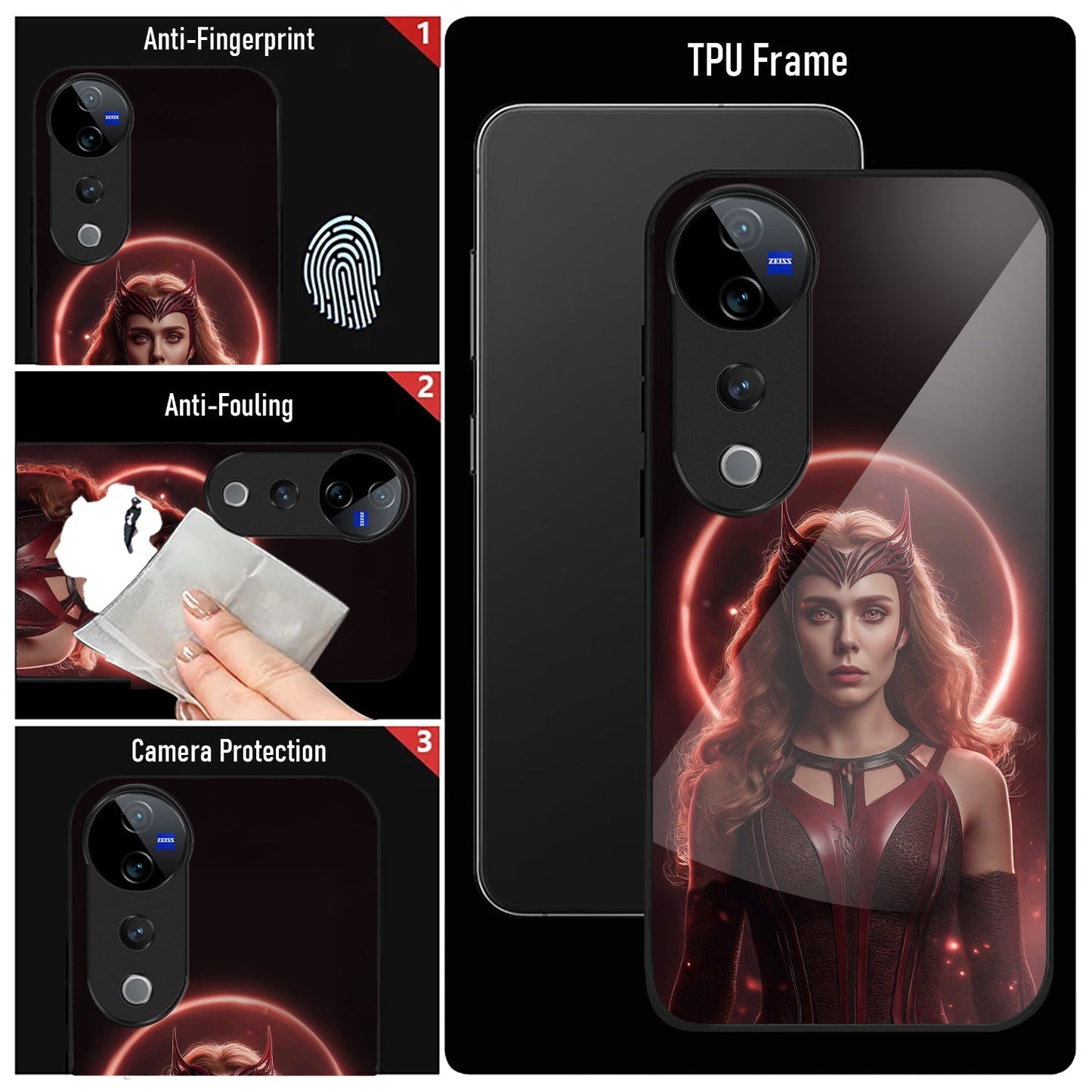 Vivo V40 Pro 5G Premium Acrylic Shockproof Glass Back Case (Dark Nexus)