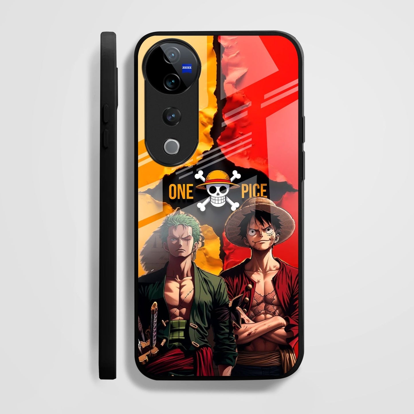 Vivo V40 Pro 5G Premium Acrylic Shockproof Glass Back Case (Luffy & Zoro)