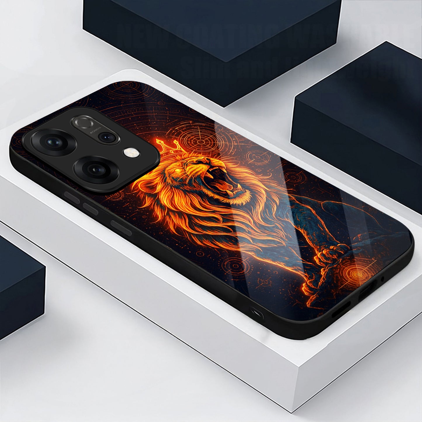 Oppo Reno 14 5G Premium Acrylic Shockproof Glass Back Case (King of Cosmos)