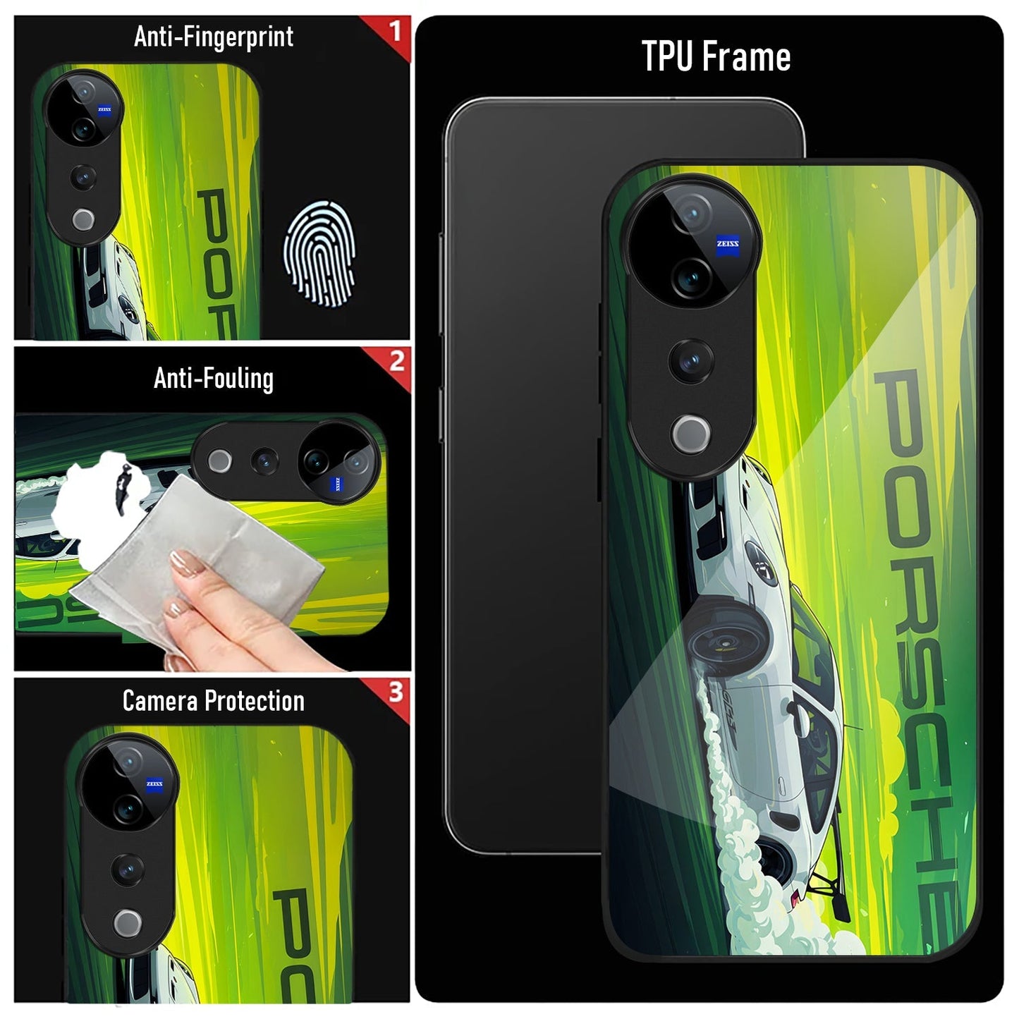 Vivo V40 Pro 5G Premium Acrylic Shockproof Glass Back Case (Speedster Case)