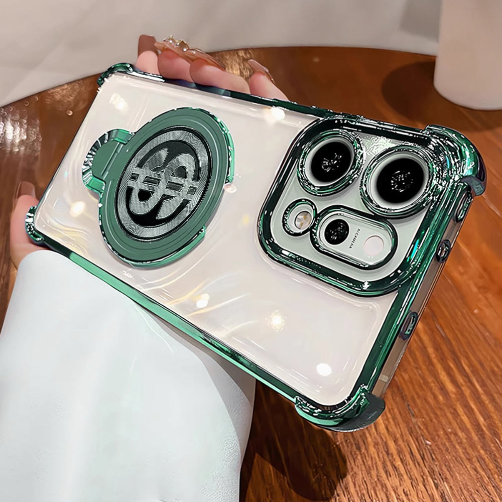 Oppo Reno 14 Pro 5G Four Corner Airbags 100% Original Astro Money Magnet Rotating Dollar Case