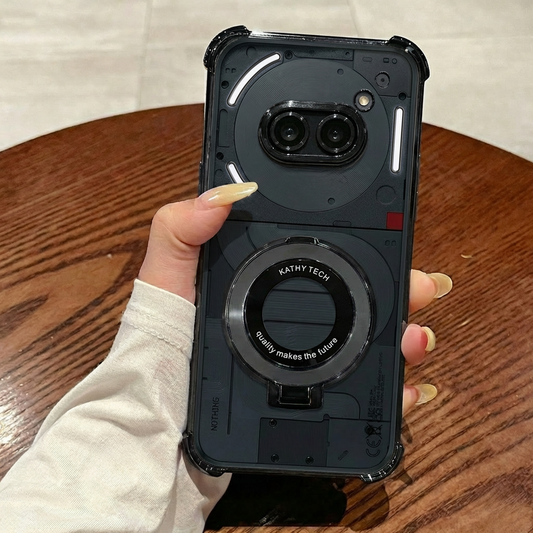 Nothing Phone 2a 5G Original Luxury Magnifier Ring Stand Shockproof Airbags Corner Case