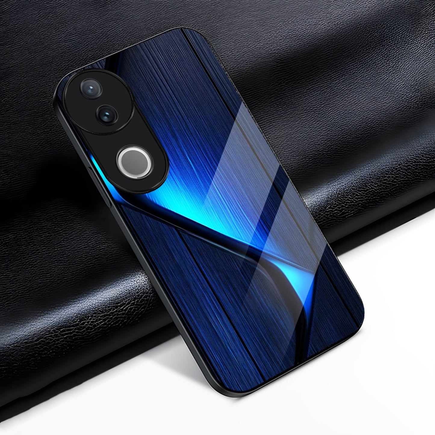 Vivo V50 5G Premium Acrylic Shockproof Glass Back Case (Blue Gradient)