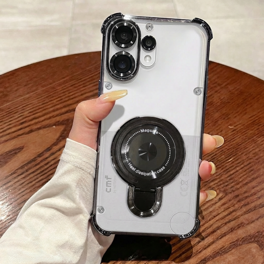 Nothing Phone 2 Pro 5G Luxury Four Corner Invincible Bracket Ring Stand Case