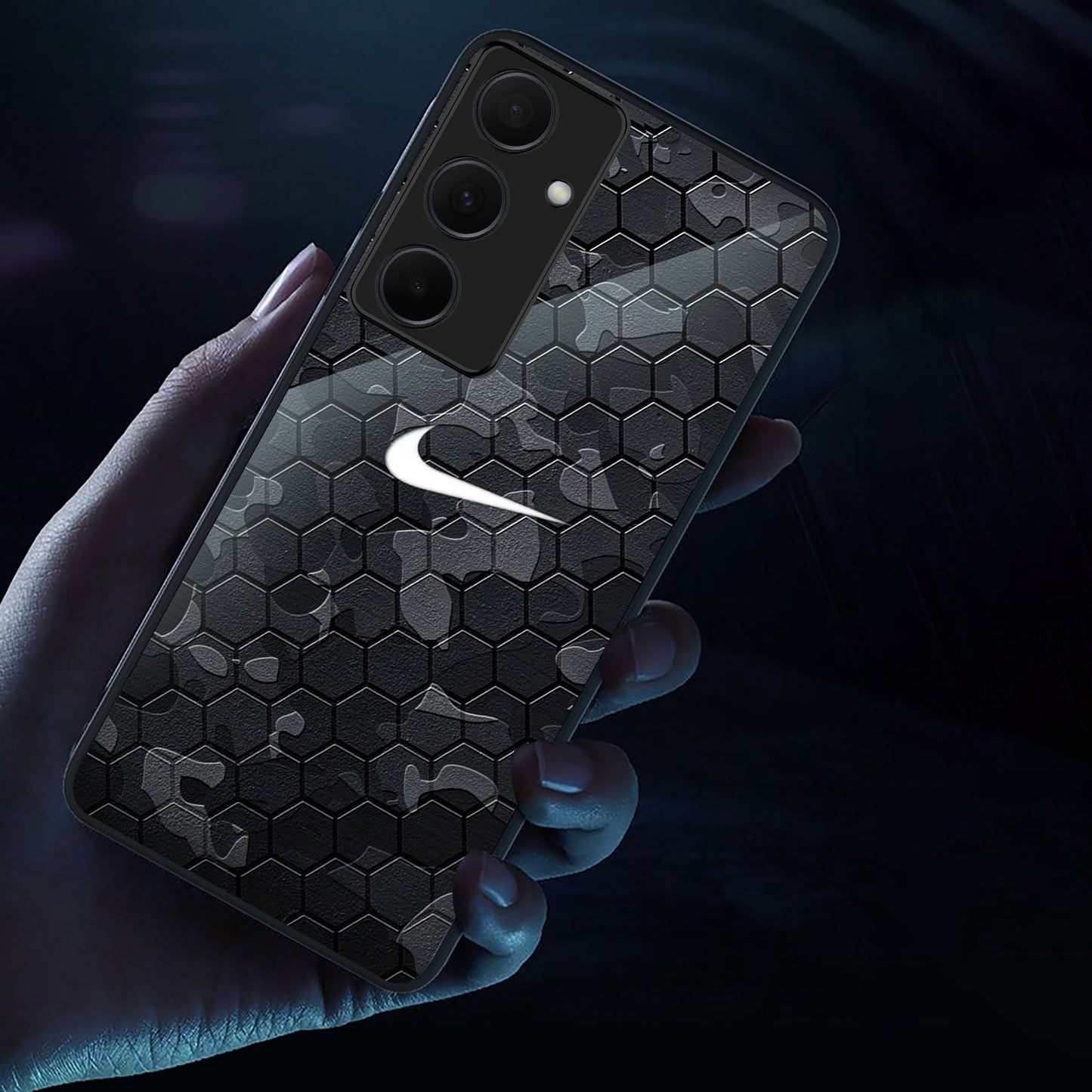 Samsung Galaxy A36 Premium Acrylic Shockproof Glass Back Case (Nike vibe)