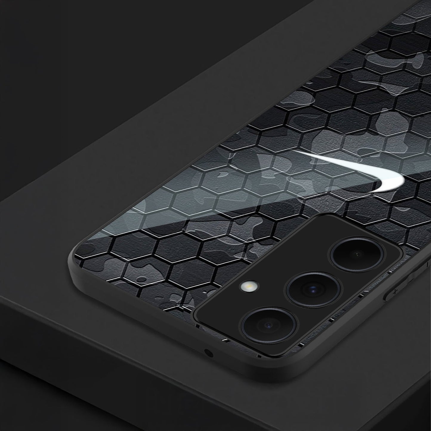 Samsung Galaxy A36 Premium Acrylic Shockproof Glass Back Case (Nike vibe)