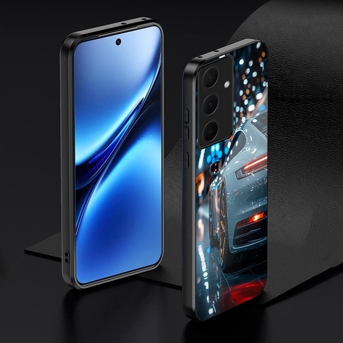 Samsung Galaxy A56 Premium Acrylic Shockproof Glass Back Case (Night Drive)