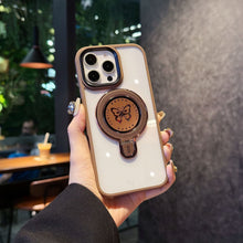 iPhone 16 Pro / 16 Pro Max Luxury Butterfly Ring Stand Shockproof Magnetic Case