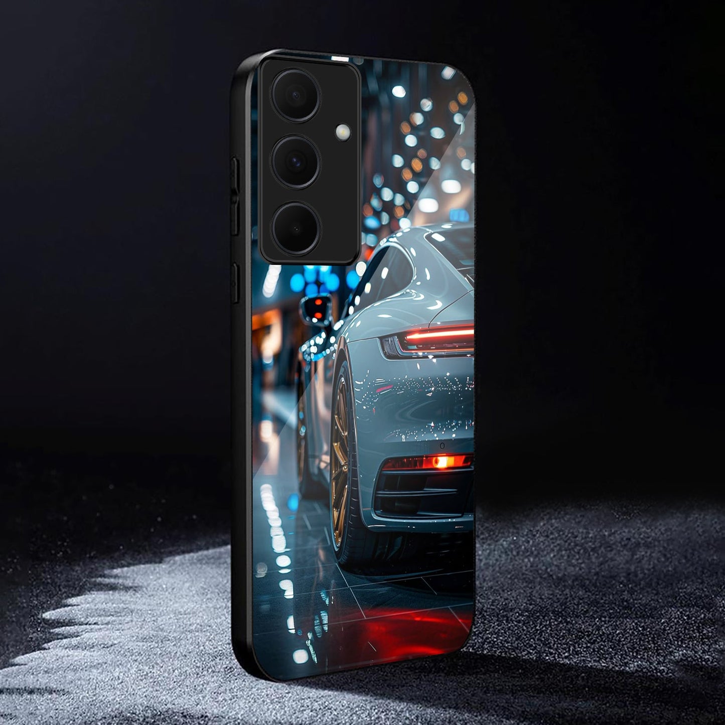 Samsung Galaxy A56 Premium Acrylic Shockproof Glass Back Case (Night Drive)