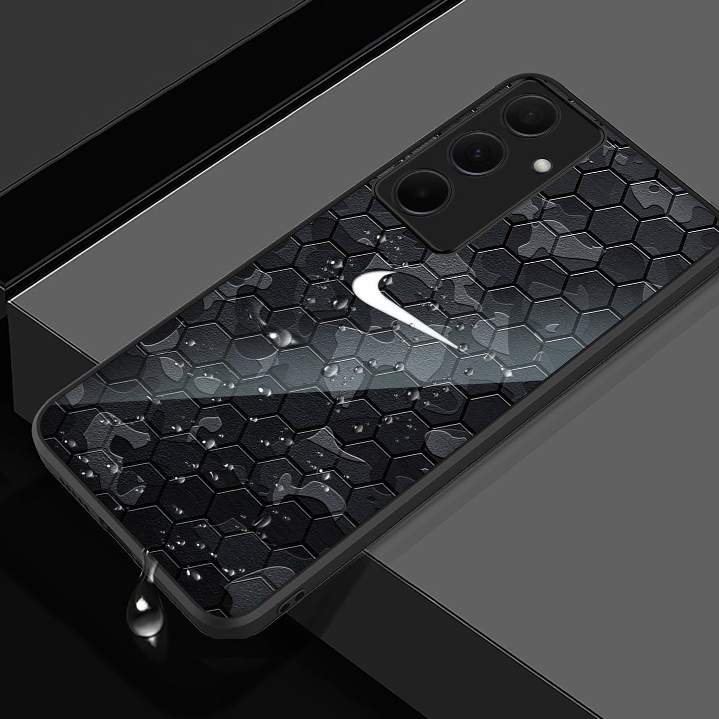 Samsung Galaxy A36 Premium Acrylic Shockproof Glass Back Case (Nike vibe)