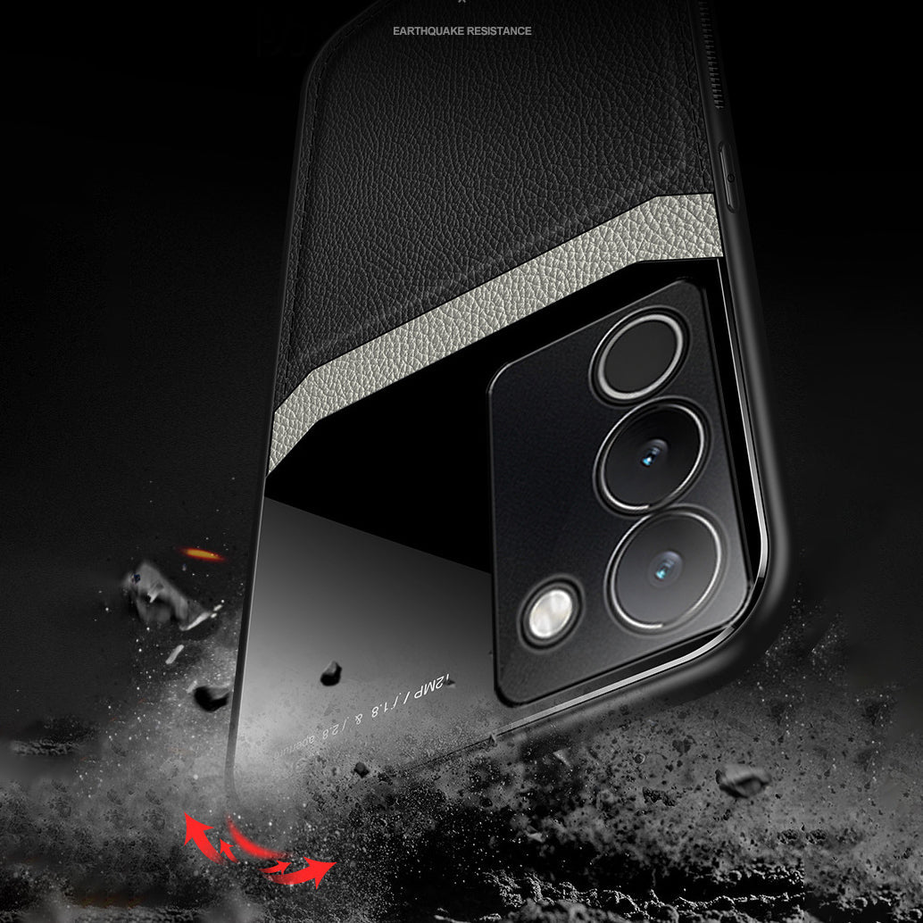Vivo Y200 5G Premium Leather Lens Protective Case