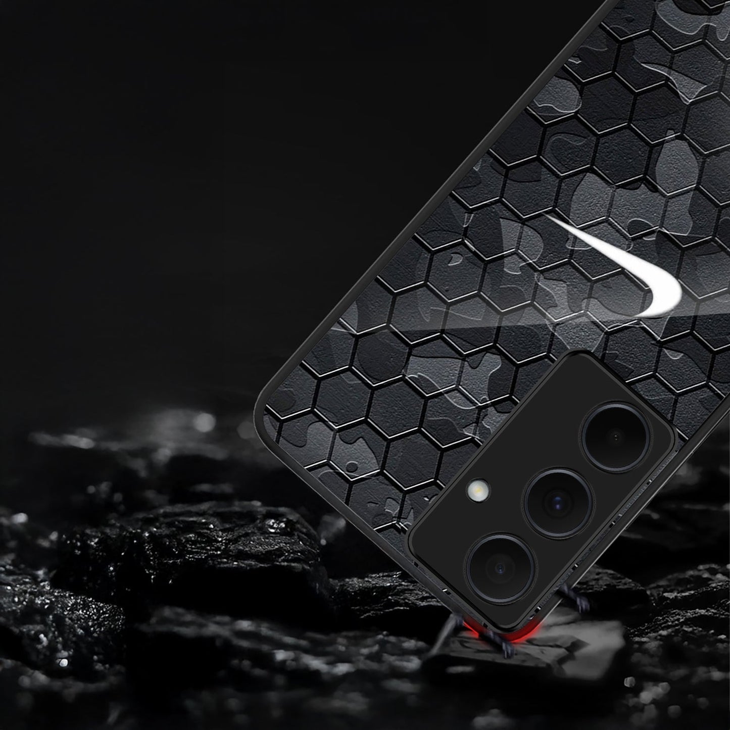 Samsung Galaxy A36 Premium Acrylic Shockproof Glass Back Case (Nike vibe)
