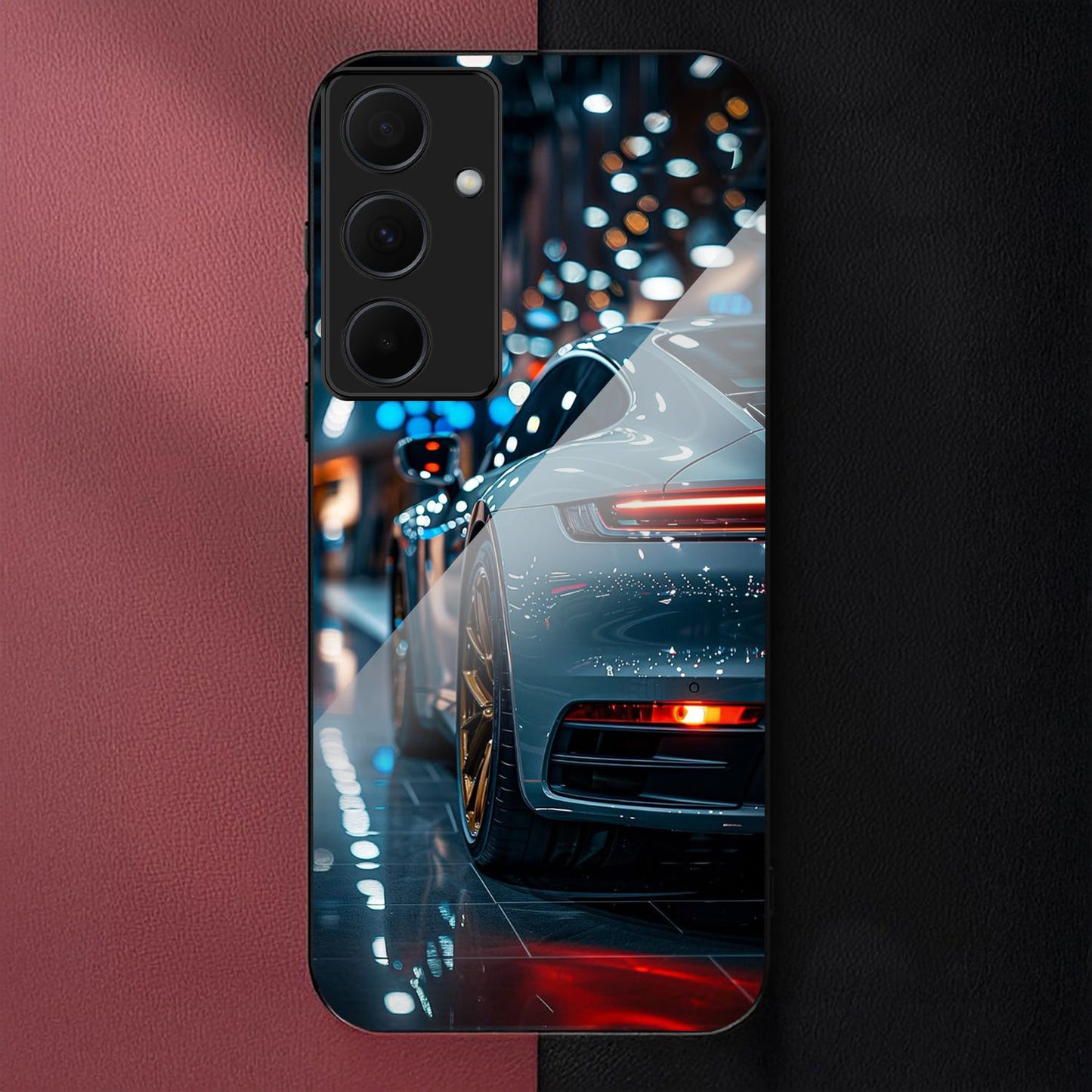 Samsung Galaxy A56 Premium Acrylic Shockproof Glass Back Case (Night Drive)