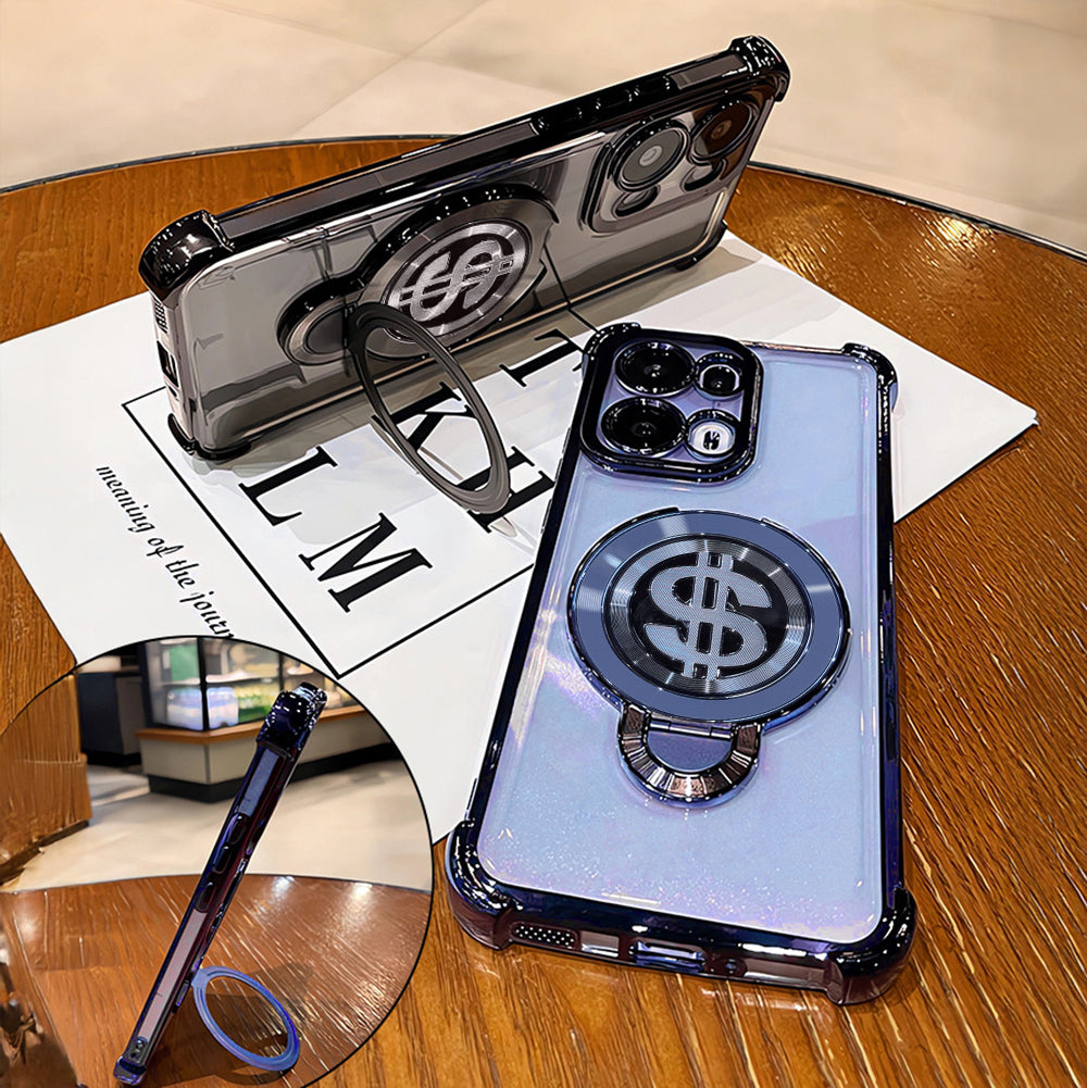 Shockproof Oppo Reno14 5G case with airbags and dollar spin