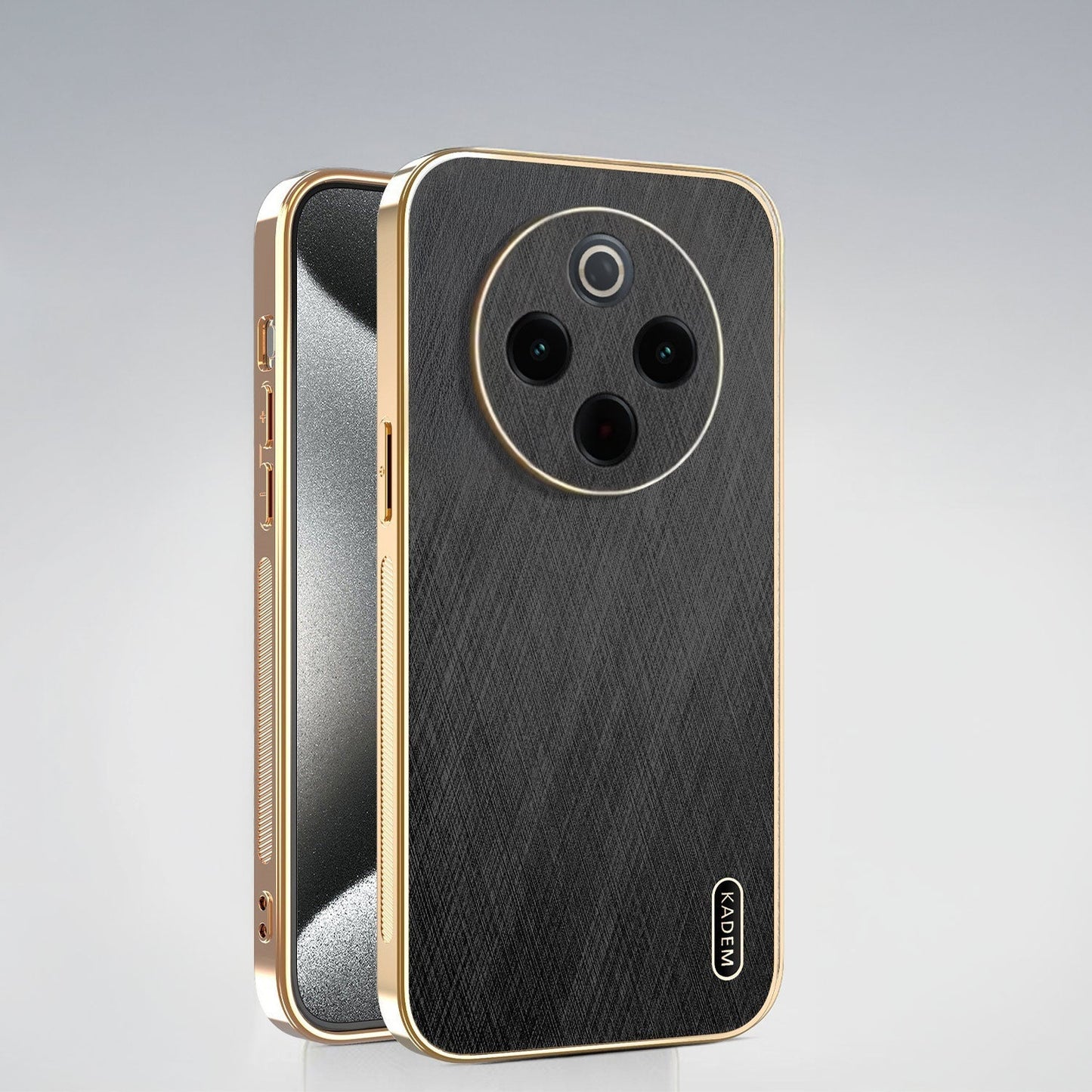 Vivo T4 5G Premium Electroplated Frame Gold Thread Pattern Soft Case