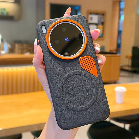 Vivo X300 5G Premium Magnetic Heat Dissipation Vegan Leather Case