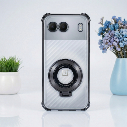OnePlus Nord 4 5G Original Luxury Magnifier Ring Stand Shockproof Airbags Corner Case