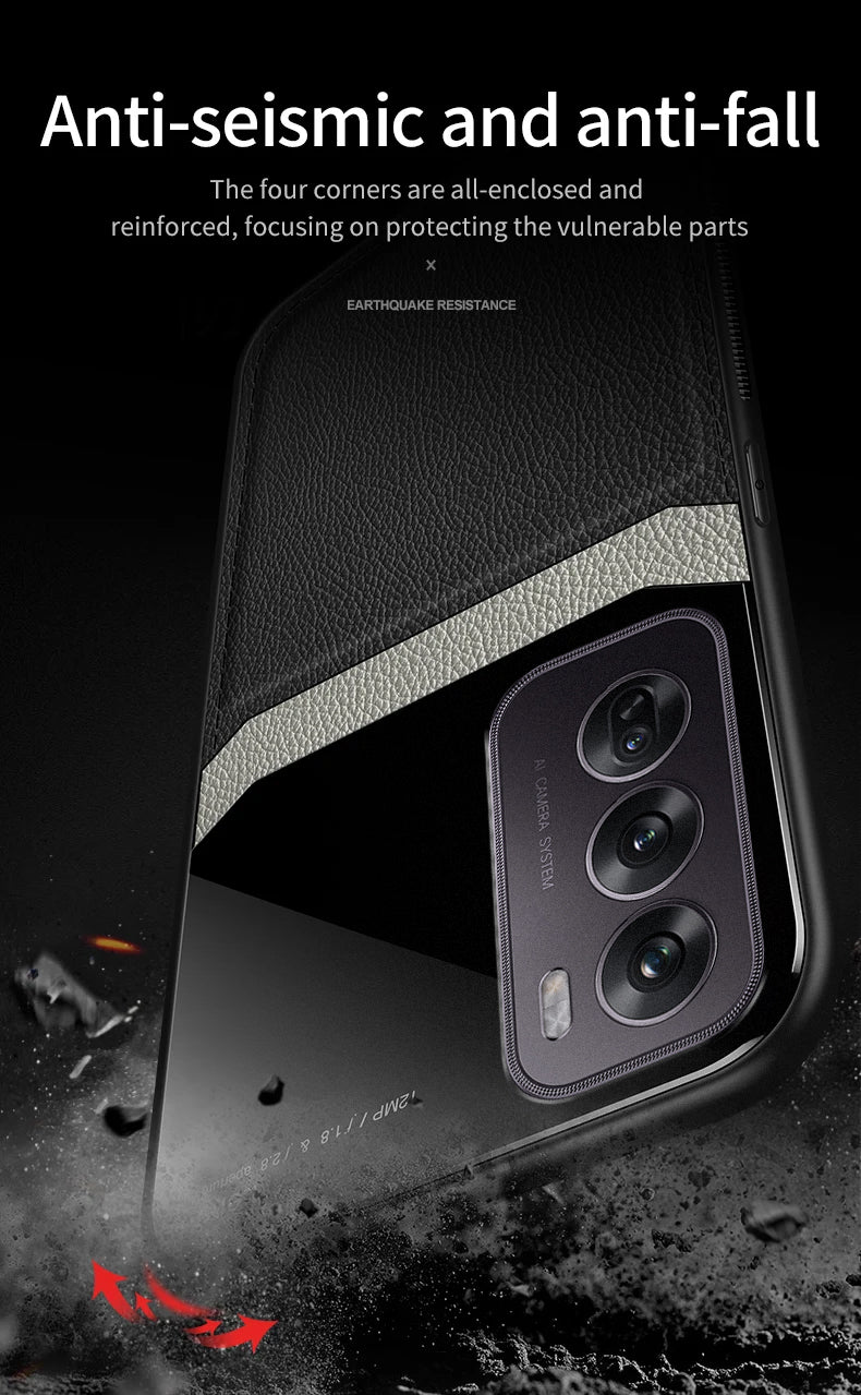 Oppo Reno12 5G Premium Leather Lens Protective Case