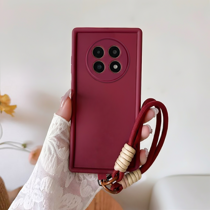 Oppo F31 Pro Plus 5G Luxury Silicone Matte Case with Wrist Strap