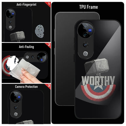 Vivo V40 Pro 5G Premium Acrylic Shockproof Glass Back Case (Worthy case)