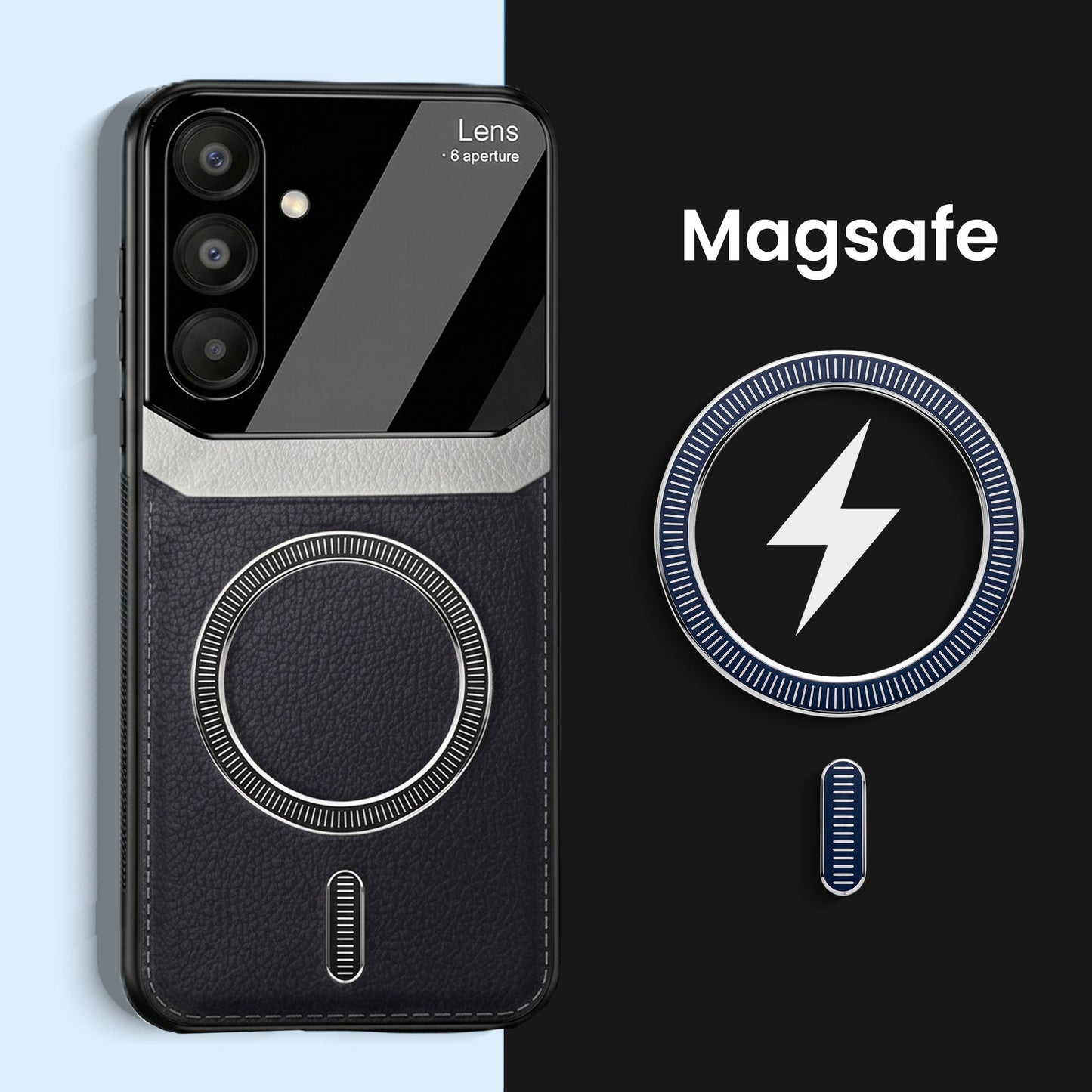 Samsung Galaxy M56 5G Premium Magsafe Magnetic Leather Lens Protective Case
