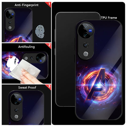 Vivo V40 Pro 5G Premium Acrylic Shockproof Glass Back Case (Endgame Impact)