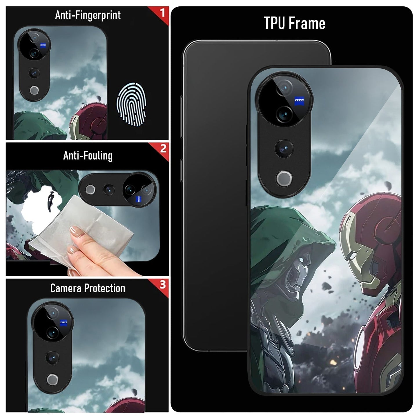 Vivo V40 Pro 5G Premium Acrylic Shockproof Glass Back Case (Battel Case)