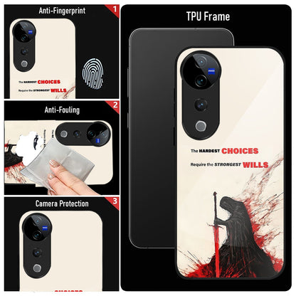 Vivo V40 Pro 5G Premium Acrylic Shockproof Glass Back Case (Warriors Case)