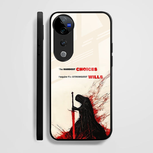 Vivo V40 Pro 5G Premium Acrylic Shockproof Glass Back Case (Warriors Case)