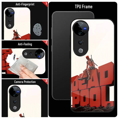 Vivo V40 Pro 5G Premium Acrylic Shockproof Glass Back Case (Deadpool Case)