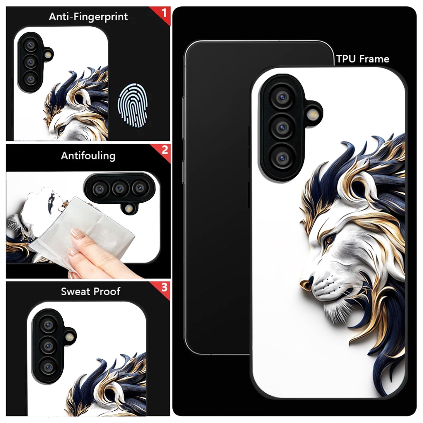 Samsung Galaxy A36 Premium Acrylic Shockproof Glass Back Case (King’s Flow)