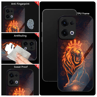 Oppo Reno 13 5G Premium Acrylic Shockproof Glass Back Case (King of Cosmos)