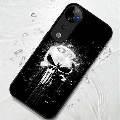 Vivo V40 Pro 5G Premium Acrylic Shockproof Glass Back Case (Punisher Skull)