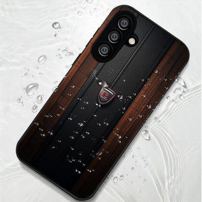 Samsung Galaxy A36 Premium Acrylic Shockproof Glass Back Case (Carbon Oak)