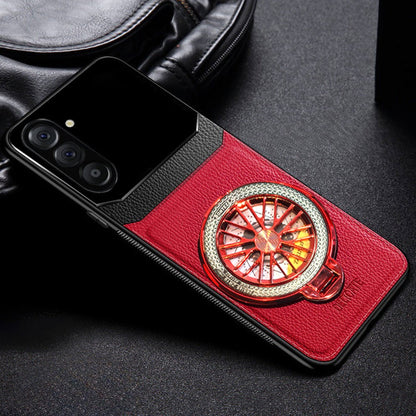Samsung Galaxy A16 5G Original Luxury Leather Lens Wheel Ring Stand Case