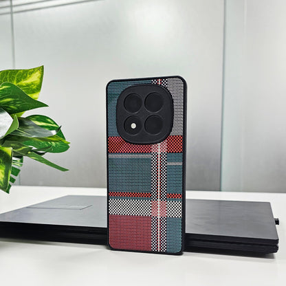 Redmi Note 14 Pro 5G Luxury Grid Pattern Glass Back Shockproof Case