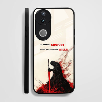 Vivo V50 5G Premium Acrylic Shockproof Glass Back Case (Warriors Case)