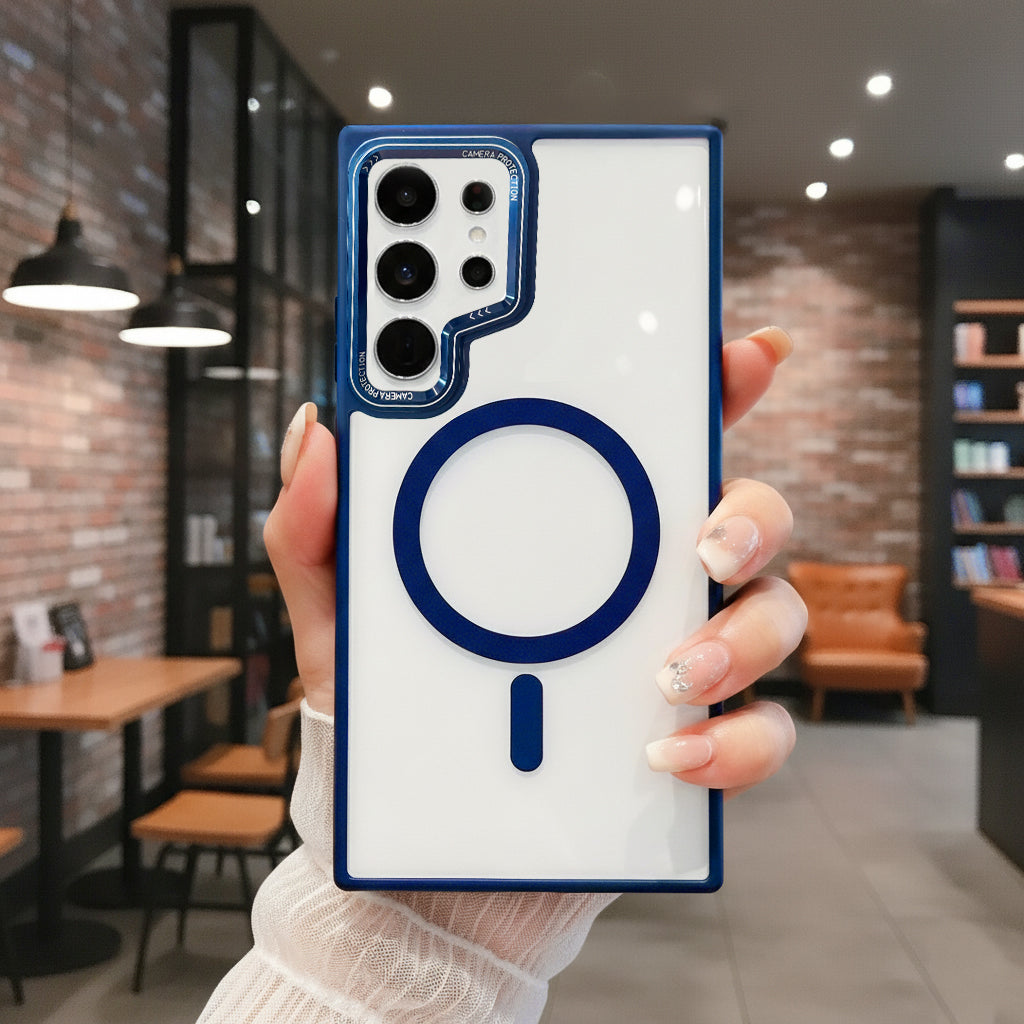 Samsung Galaxy S24/S25 Ultra 5G Magsafe Transparent Acrylic Metal Camera Protector Hard Back Case