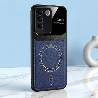 Vivo V27 5G Premium Magsafe Magnetic Leather Lens Protective Case