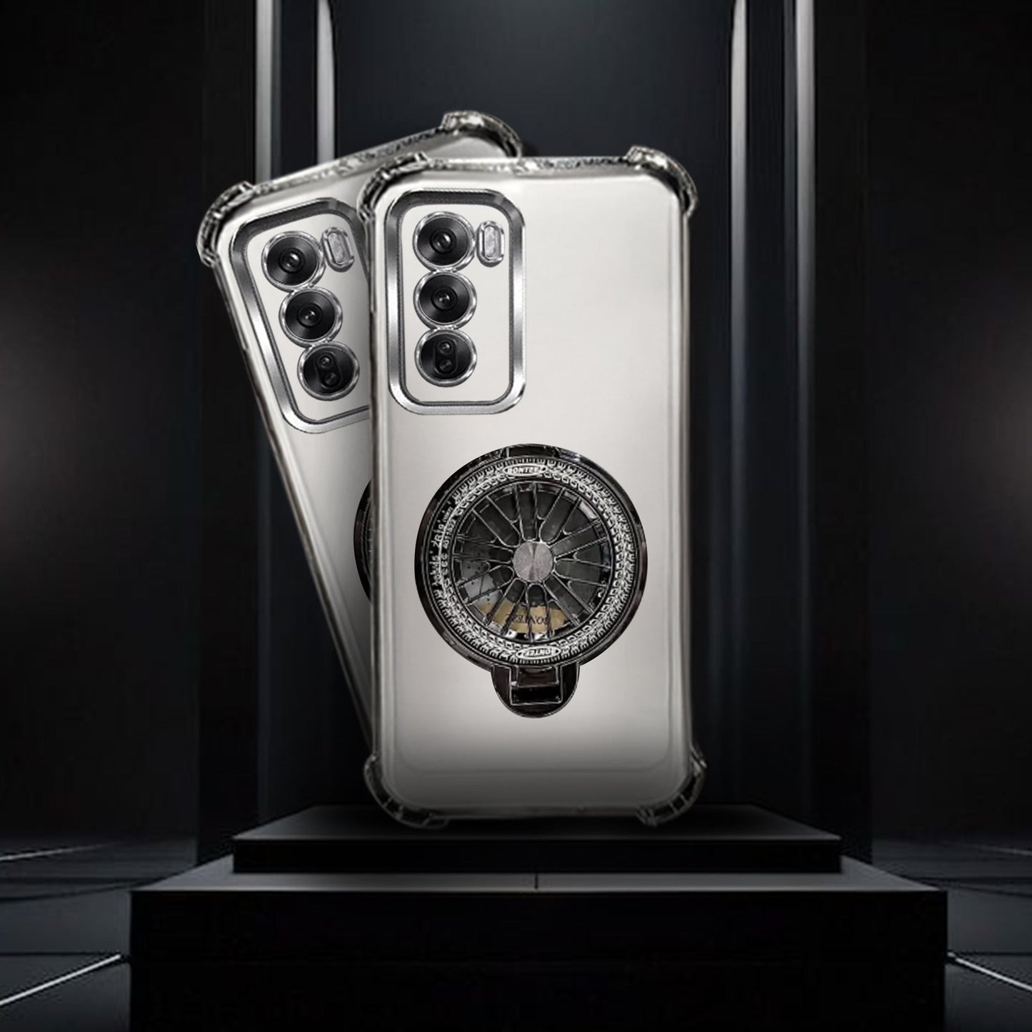 Oppo Reno 12 Pro 5G Premium Stress Buster Wheel Rotating Shockproof Airbags Case