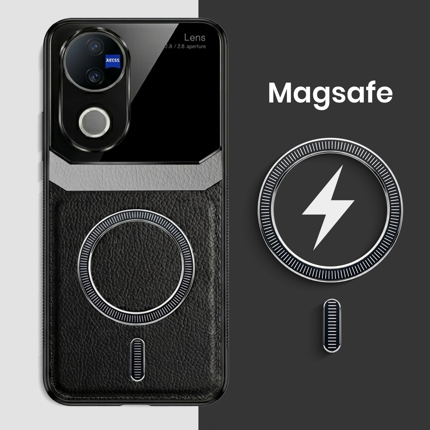 Vivo V50 5G Premium Magsafe Magnetic Leather Lens Protective Case